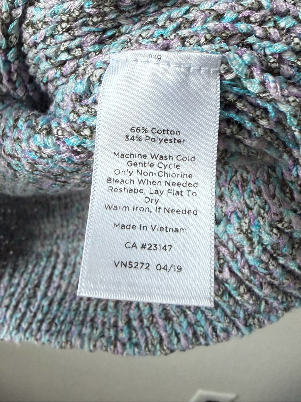 Talbots Multicolor Speckled Crewneck Sweater - Blue, Pink, White - Picture 7 of 8